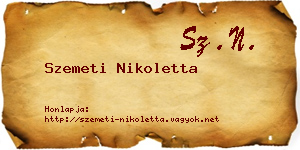 Szemeti Nikoletta névjegykártya