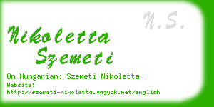 nikoletta szemeti business card